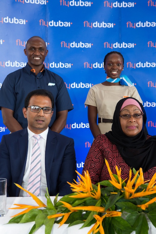HE Samia Hassan Suluhu, Minister of State and flydubai's SVP Commercial Sudhir Sreedharan
