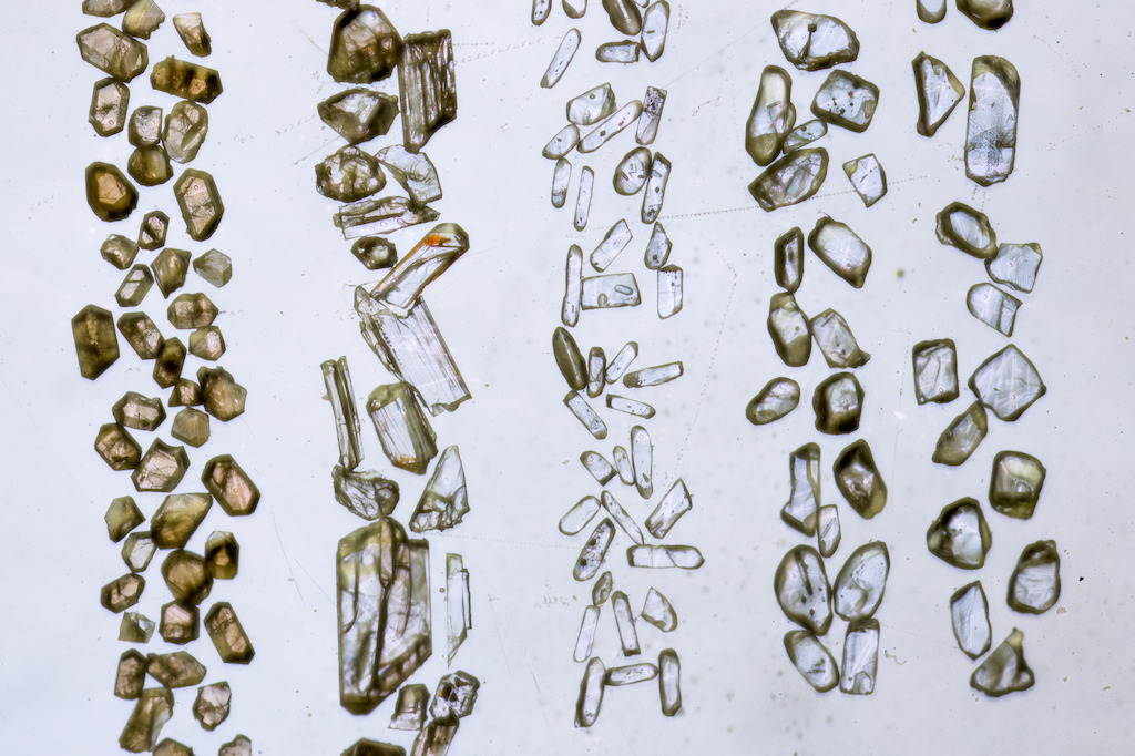 Zircon crystals. Image: Stuart Hay, ANU.