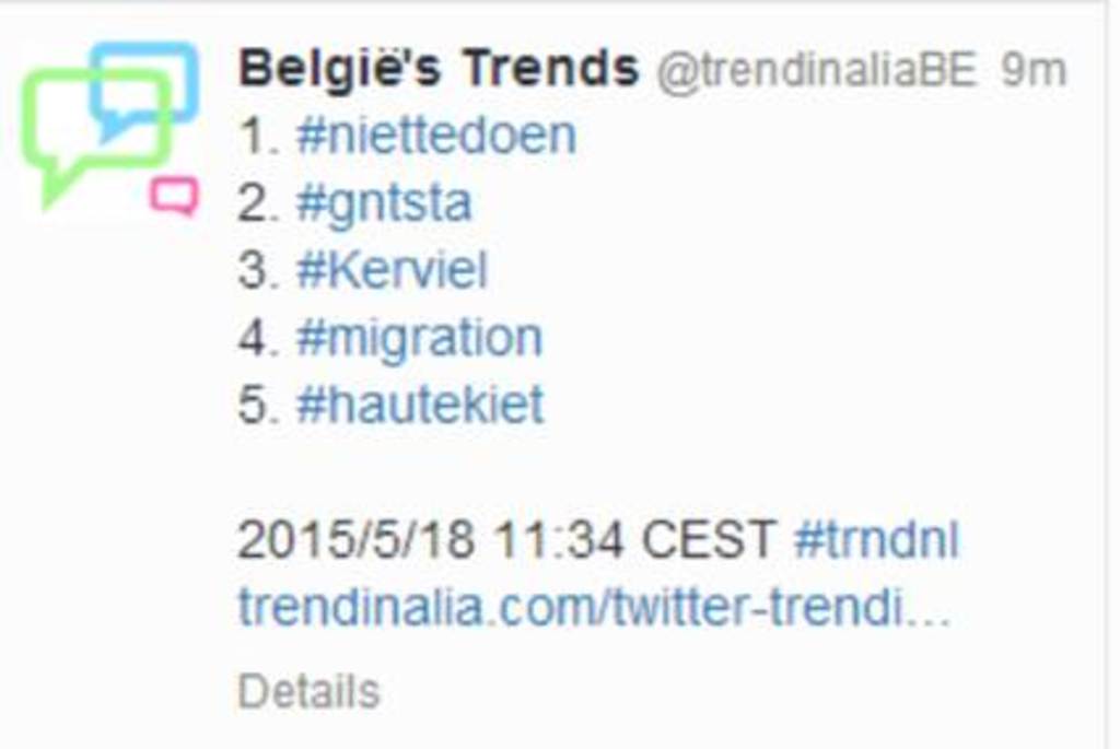 Intussen is #niettedoen trending toppic op Twitter in België!