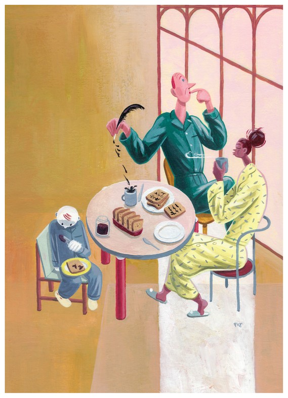 Campagnebeeld Toast Literair (illustrator: Pieter Van Eenoge)