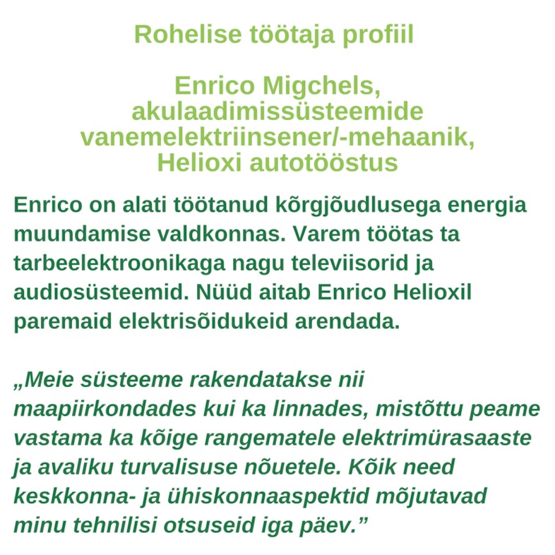 Rohelise töötaja profiil - Enrico Migchels