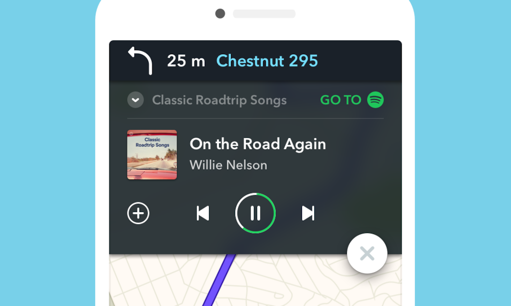 Navega en Waze mientras escuchas música en Spotify