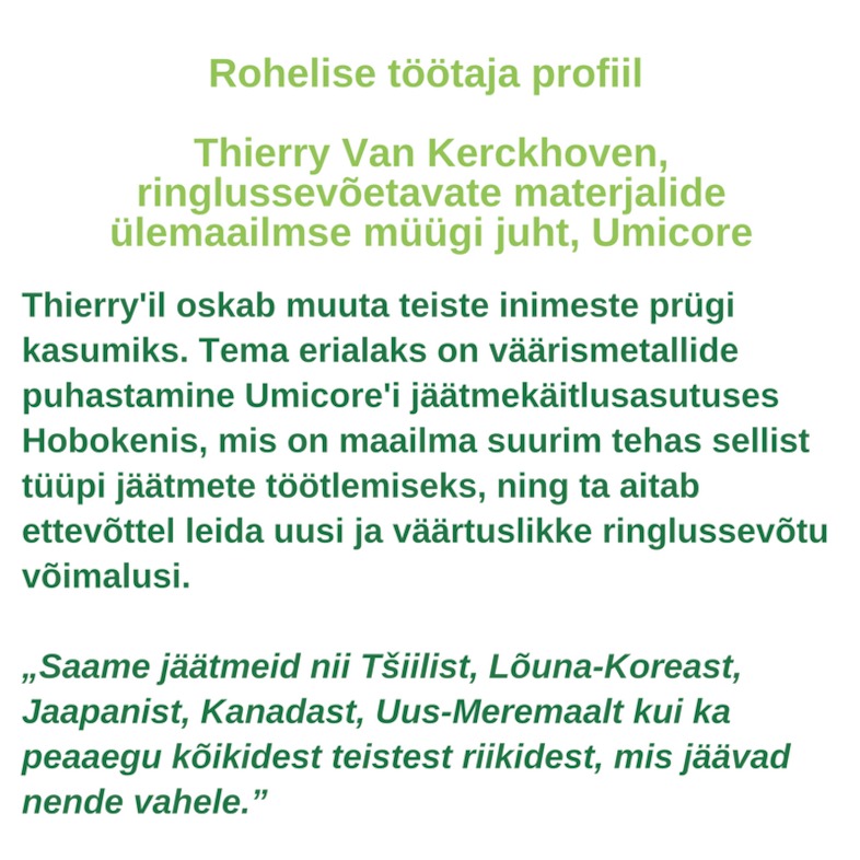 Rohelise töötaja profiil - Thierry van Kerckhoven