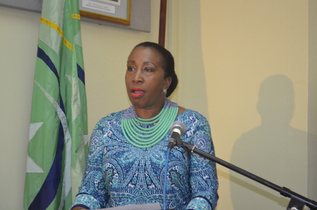 Ms. Shirlene Nibbs endorsing the ABHTI's support to ECIT during her brief remarks at the ECIT signing ceremony on June 20th, 2016.