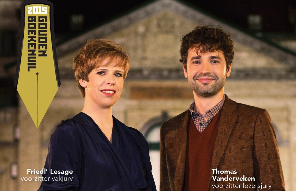 De Gouden Boekenuil - Juryvoorzitters en presentatoren Friedl' Lesage en Thomas Vanderveken (c) Sigfrid Eggers