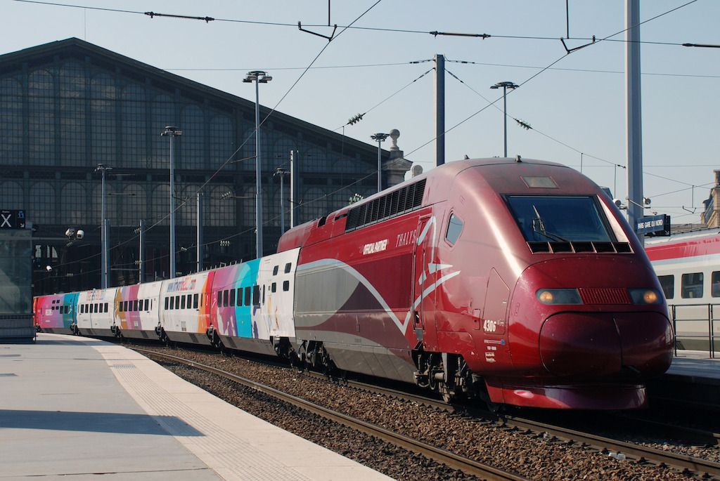 De Thalys-trein, gehuld in een speciaal WK-jasje.<br/>©CelineJuste