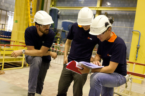 Des collègues EDF Luminus à la centrale thermique de Gand Ham.