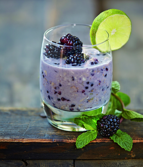 Mojitohavermout met braambessen