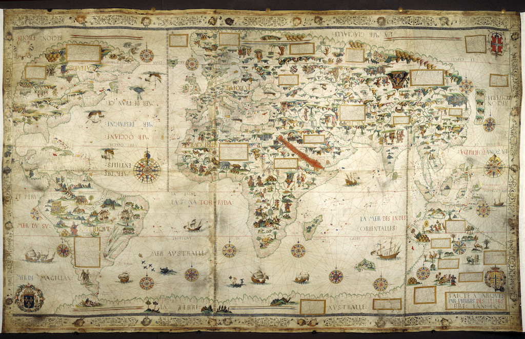 In Search of Utopia © Pierre Desceliers, Mappamundi (Map of the World), 1550. British Library, London.