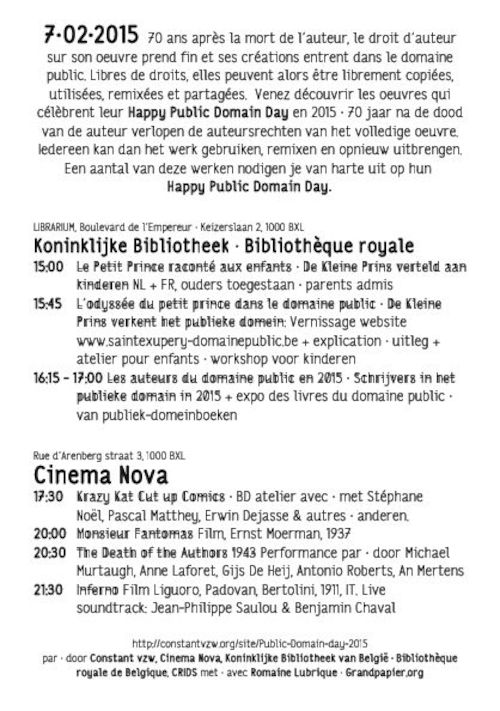 Flyer Public Domain Day - Feest van het publiek domein (hoge resolutie: zie pdf)
