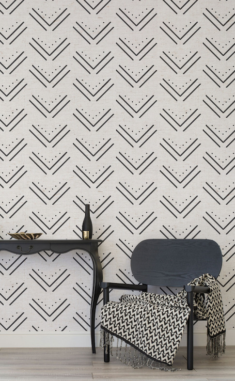 Black Arrow Tribal Canvas Wall Mural