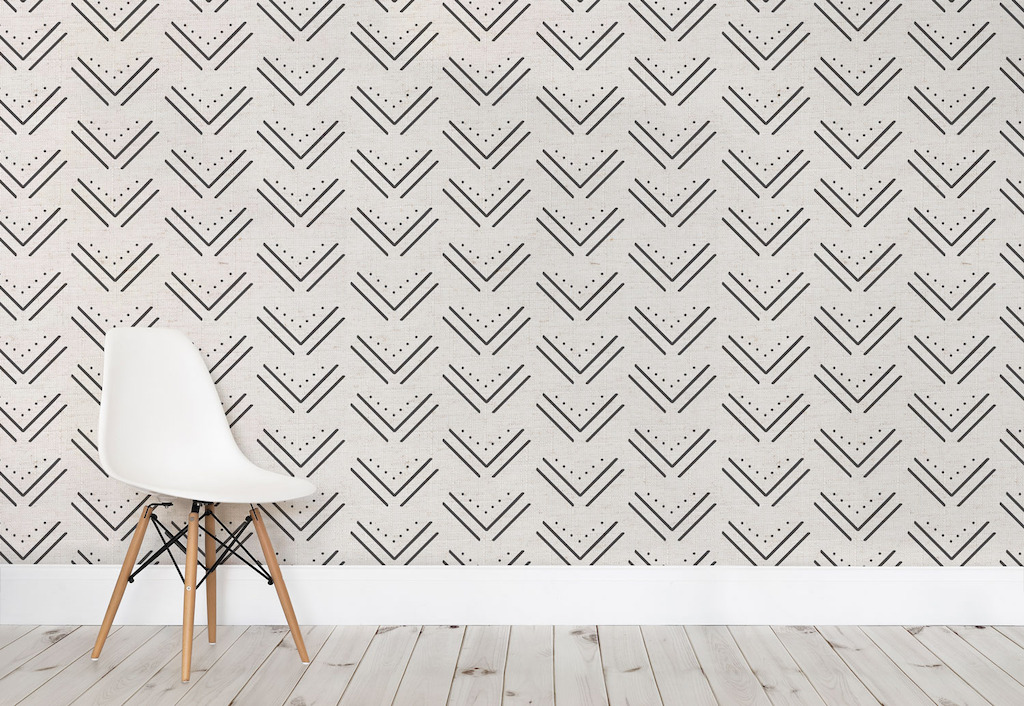 Black Arrow Tribal Canvas Wall Mural