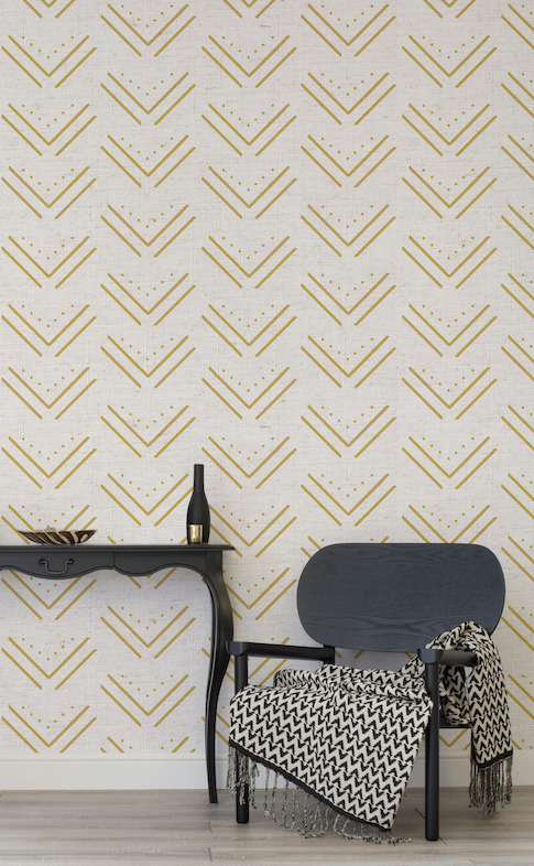 Yellow Arrow Tribal Canvas Wall Mural