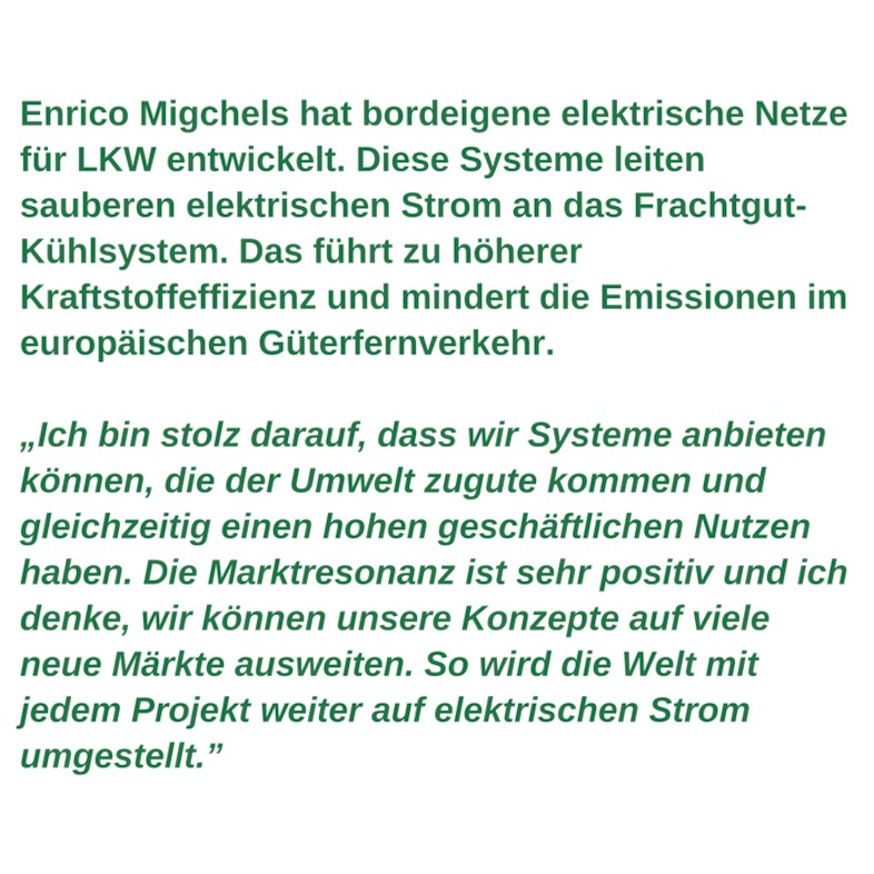 Arbeitnehmerprofil für grüne Arbeitsplätze - Enrico Migchels
