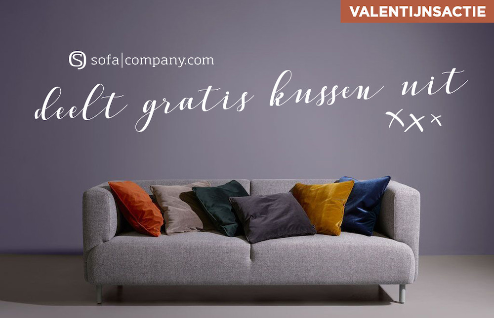 Sofacompany deelt gratis kussen uit voor Valentijn