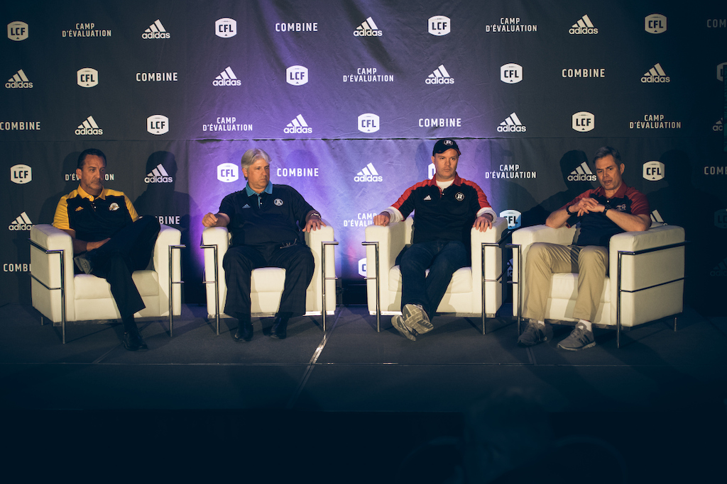 East Division football operations at a press conference. Photo credit: Johany Jutras/CFL