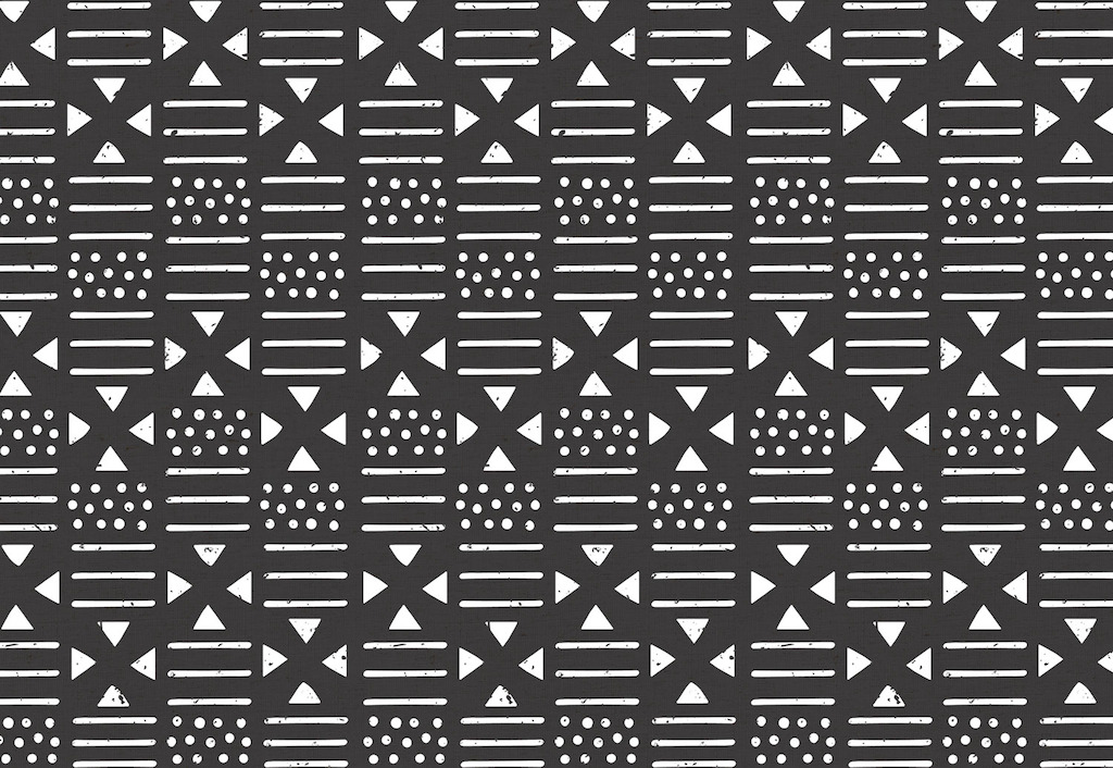 Black and White Tribal Pattern Wallpaper