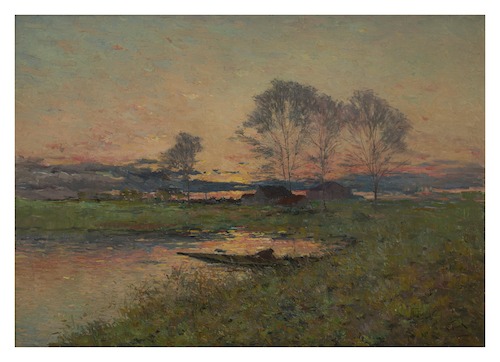 Lucien Frank, Op de vijver te Vossem bij valavond, Galerie K&G Van de Ven© Isabelle Arthuis