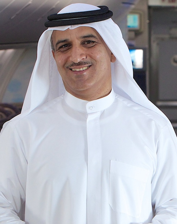 Ghaith Al Ghaith on board a flydubai aircraft