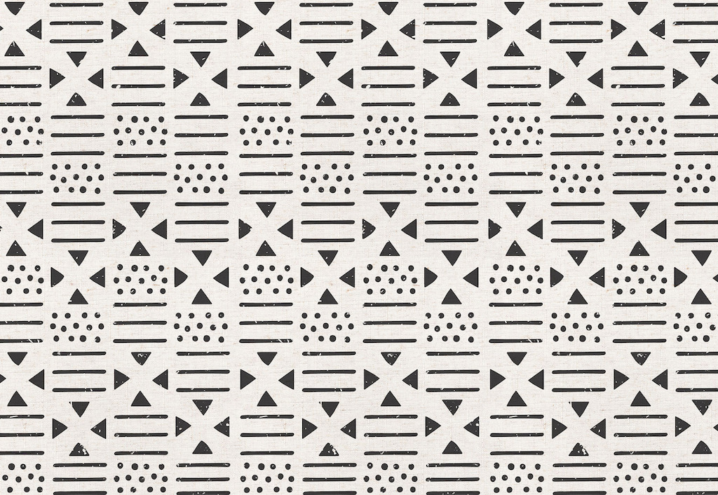 Black and Neutral Tribal Canvas Wallpaper
