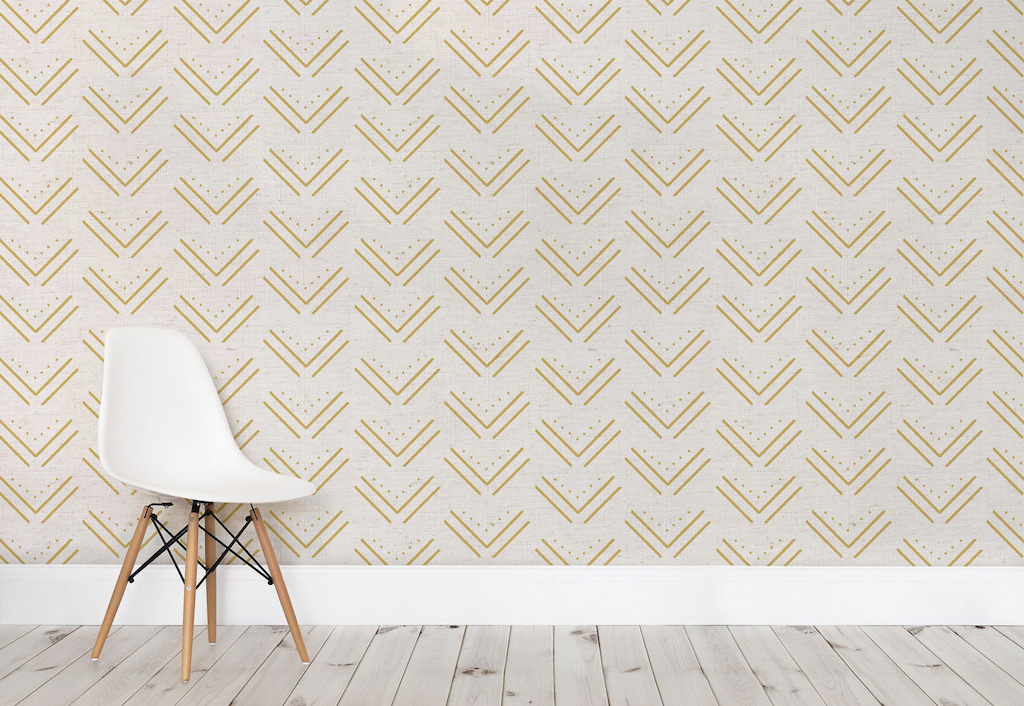 Yellow Arrow Tribal Canvas Wall Mural