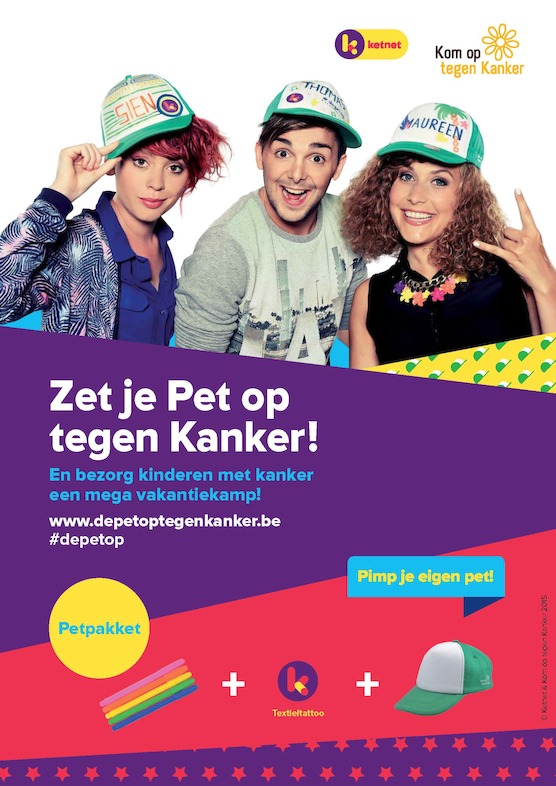 De affiche van De Pet op tegen Kanker
