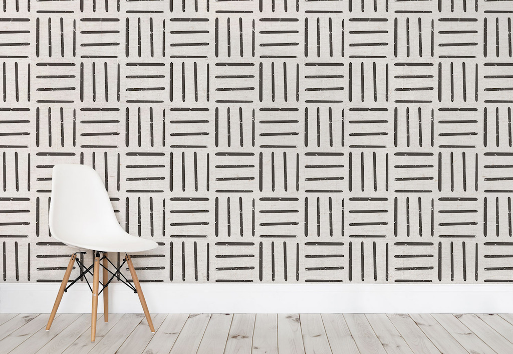 Black and White Tribal Lines Wallpaper