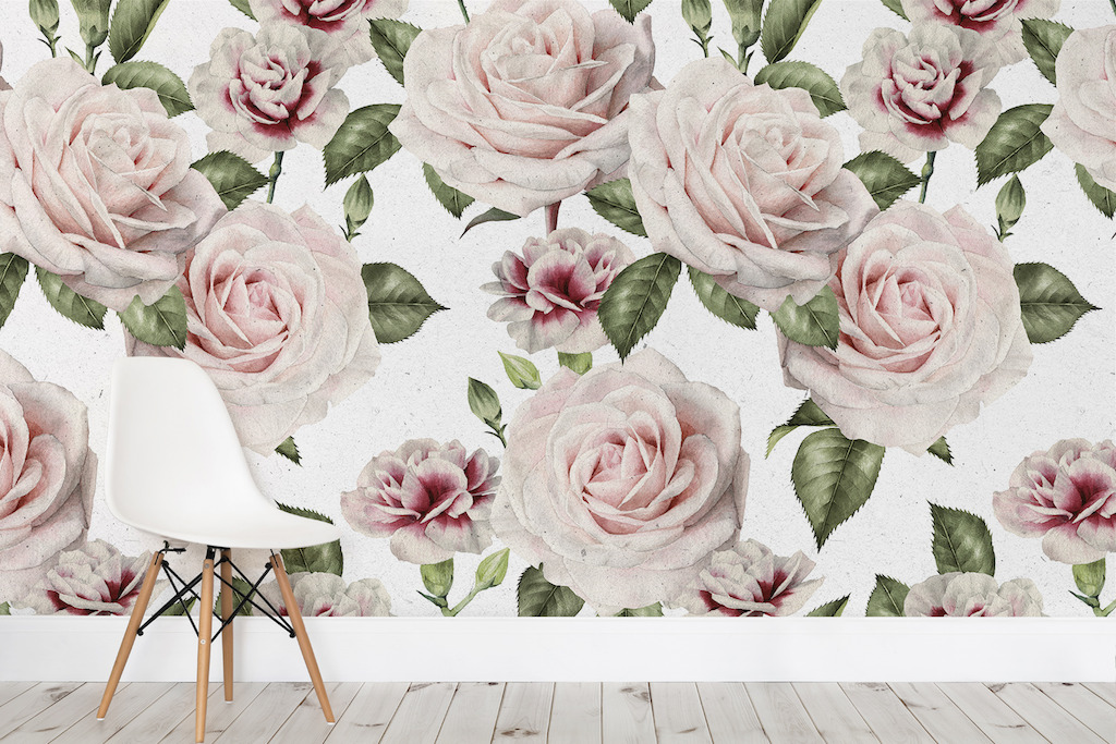 Vintage Rose & Carnations Print
