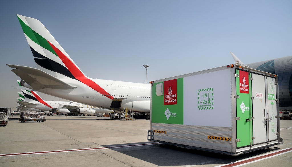 The Emirates SkyFresh Ventilated Cool Dolly is Emirates SkyCargo’s latest innovative cool chain protection product which helps preserve the freshness of perishables that require constant circulation of fresh cool air.