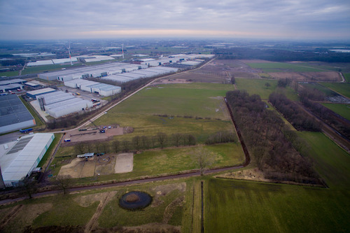 Het terrein aan de Transportzone in Meer waar het Storm-windpark binnenkort zal verschijnen. Het wordt het hoogste windpark van het land.