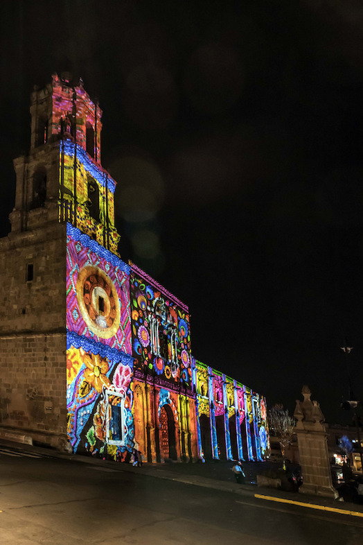 Mapping sobre Templo y Ex-Convento Franciscano de San Buenaventura en Morelia
