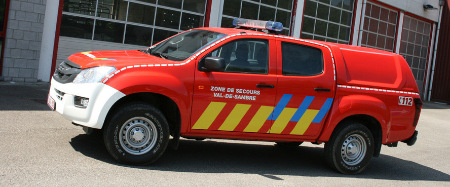 Les pompiers de Sambreville incluent un D-Max comme véhicule d’intervention à leur flotte.