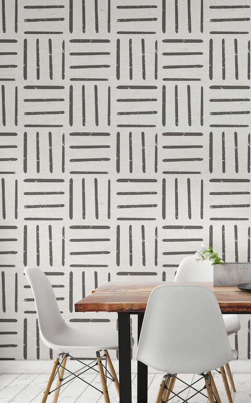 Black and White Tribal Lines Wallpaper