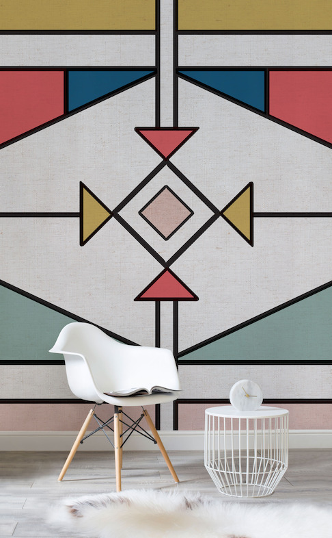 Graphic Colour Tribal Wall Mural