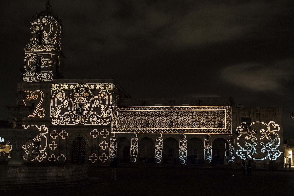 Mapping sobre Templo y Ex-Convento Franciscano de San Buenaventura en Morelia