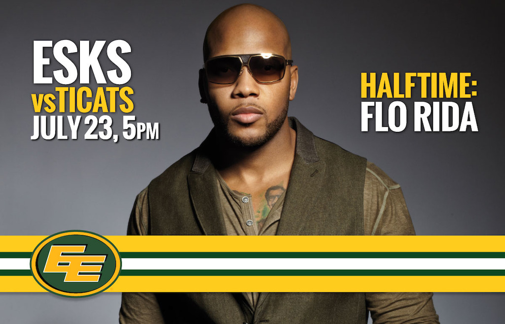 Flo Rida to perform during Nissan halftime when the Edmonton Eskimos take on the Hamilton Tiger-Cats this Saturday, July 23.