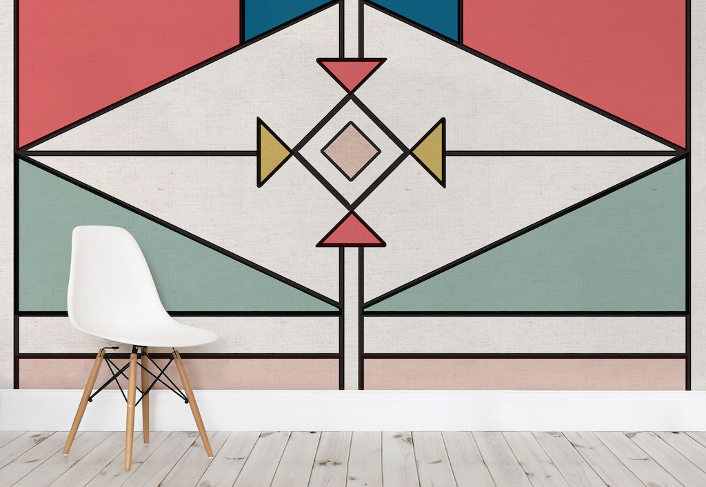 Graphic Colour Tribal Wall Mural