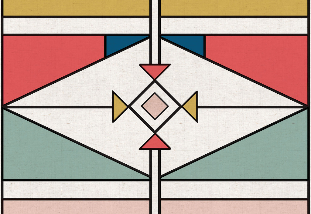 Graphic Colour Tribal Wall Mural