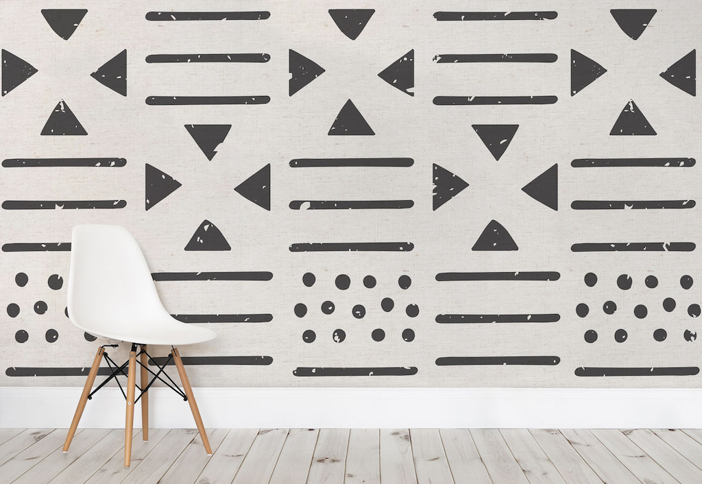 Large Tribal Canvas Pattern Wall Mural