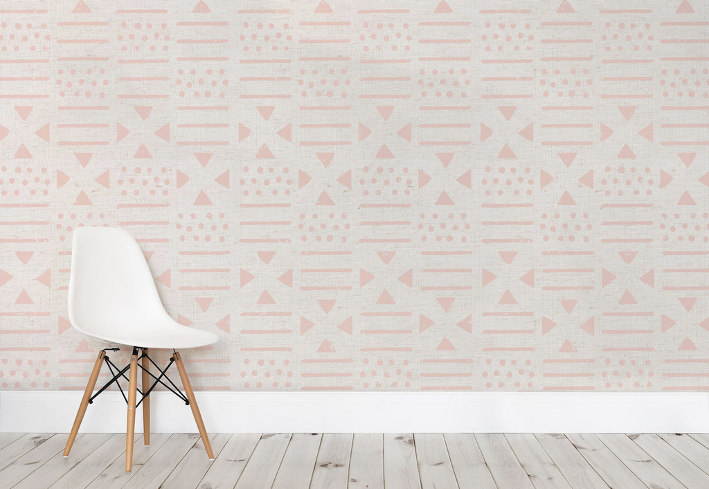 Pink Pattern Tribal Canvas Wallpaper