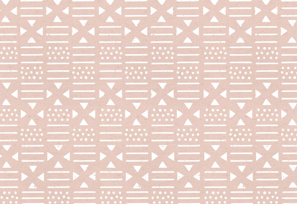 Pink and White Tribal Pattern Wall Mural
