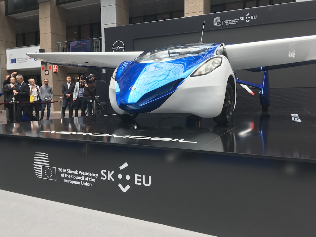 AeroMobil prototype as a part of the Slovak visual presentation during the Presidency of the Council of EU.