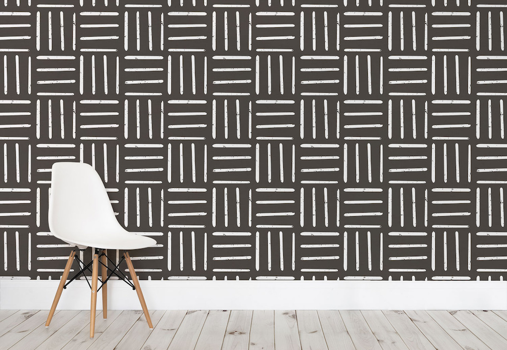 Black Tribal Line Design Wallpaper