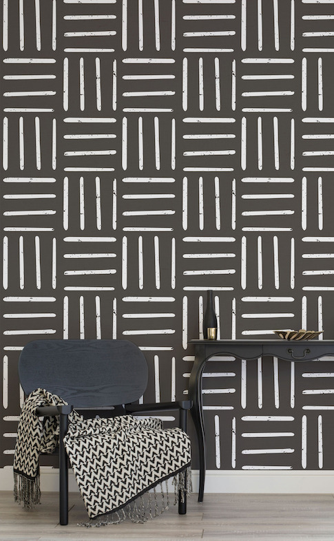 Black Tribal Line Design Wallpaper