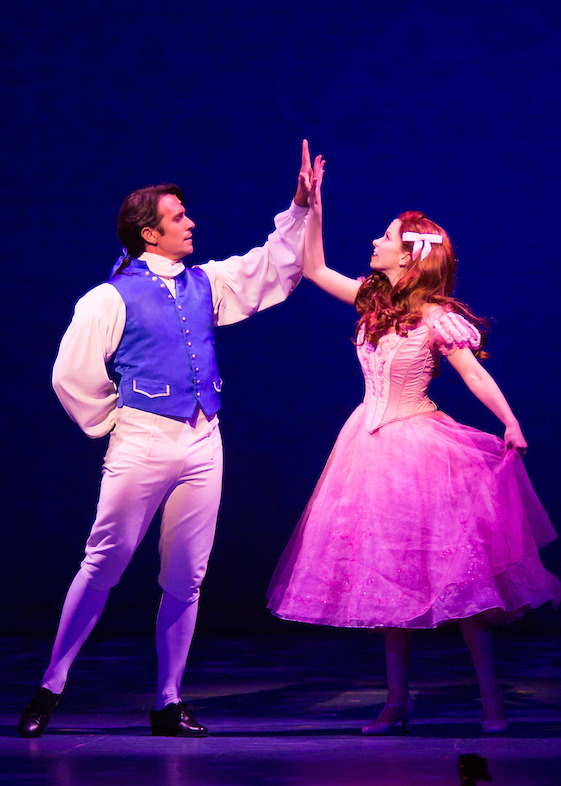 Eric Kunze as Prince Eric and Alison Woods as Ariel. Photo by Bruce Bennett, courtesy of Theatre Under The Stars