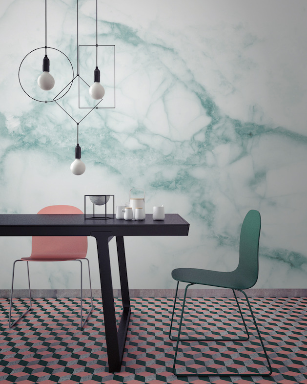 White and Green Marble