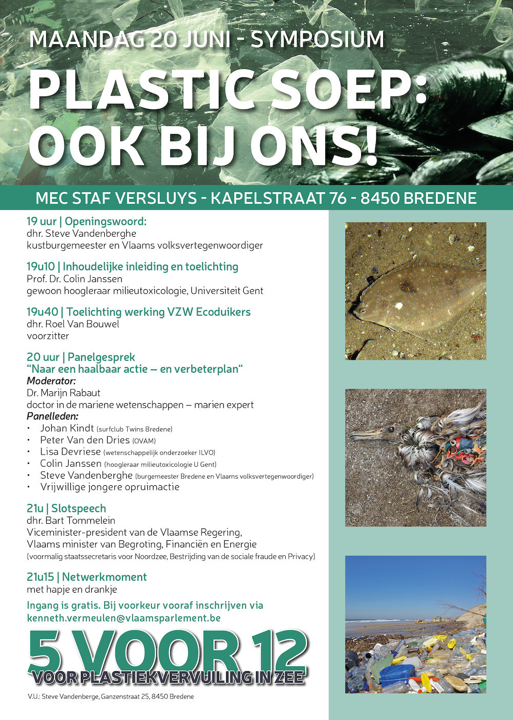 Uitnodiging Steve Vandenberghe: symposium plasticvervuiling