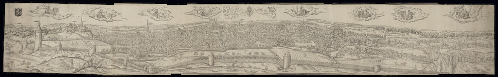 Gezicht op Leuven, stad van kunst, cultuur en wetenschap, Antwerpen, ca. 1540, Koninklijke Bibliotheek van België, Prentenkabinet, S I 23172.