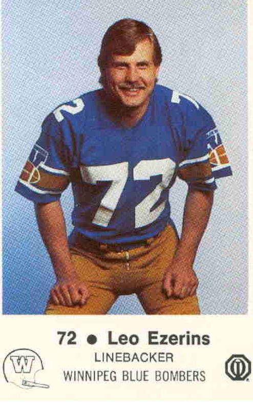Leo Ezerins as a member of the Winnipeg Blue Bombers