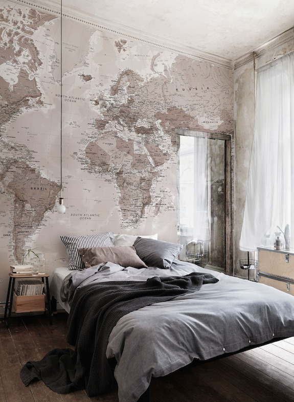 Neutral Shades World Map